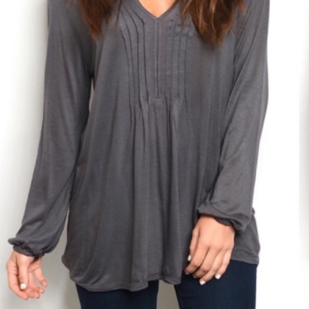 🌟Charcoal 🍃grey, 🍃flowy 💫peasant blouse💐🌟✨🌸 - Picture 2 of 6